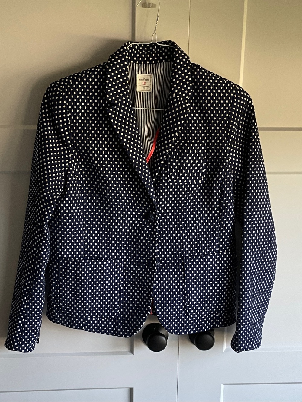 GAP Navy Blazer with White Polka Dots